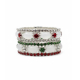 Flag Color Crystal and Stone Bangles -12 pcs set