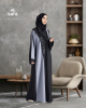 Black & Grey Abaya with stone work