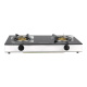 Krypton Gas Cooker Glass Top Panel Stainless Steel Tray and Frame Double Brass Burner KNGC6571