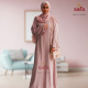 Zabia QR Abaya in Nida fabric - Pink