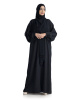 Light weight black closed abaya with stone work on sleeves & Elastic cuffs