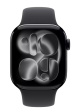 Apple Watch Series 11 GPS + Cellular 42mm Jet Black Aluminium Case with Black Sport Band S/M