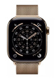 Apple Watch Series 11 GPS + Cellular 42mm Gold Titanium Case with Gold Milanese Loop