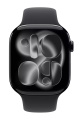 Apple Watch Series 11 GPS + Cellular 46mm Jet Black Aluminium Case with Black Sport Band S/M