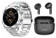 Xcell Elite 6 Smart Watch Silver Steel Strap and Soul Supermoon Wireless Earbuds