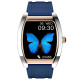 Xcell Selen Smart Watch Gold Silver Frame Blue Silicon Strap