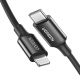 UGREEN USB-C to Lightning M/M Cable Rubber Shell 1m (Black)