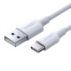 UGREEN USB-A 2.0 to USB-C Cable Nickel Plating 1m (White)