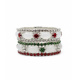 Flag Color Crystal and Stone Bangles -12 pcs set