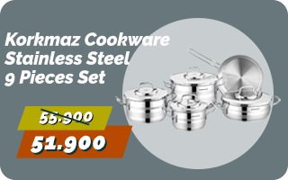 korkmaz 9pc cookware set